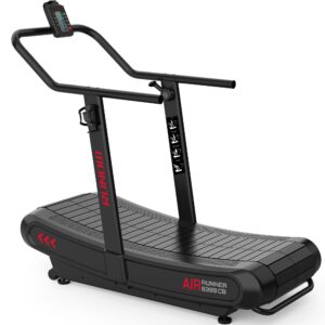 RUNOW Curved Treadmill with 4 Resistance Levels Non Motorized Manual Treadmill with LCD Display,Self Generated Air Runner for Home & Commercial Use 450LBS Capacity