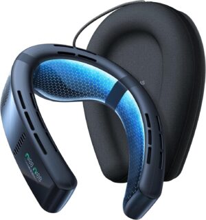 TORRAS 2025 Top Al Neck Fan Air Conditioner Coolify Cyber, Portable Personal Neck Fans that Blow Cold Air【No.1 Dual-Coolest Wind & 720° Immersive Cooling】Rechargeable for Outdoor/Indoor. Gifts for Dad