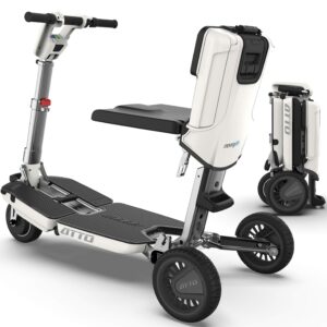 ATTO Folding Travel Powered Mobility Scooter by MovingLife, Full-Size Portable Electric Scooter, Lightweight Lithium Battery, Airline Approved