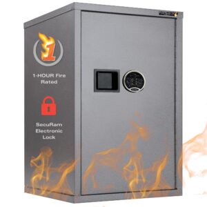 FireKing FireShield Fire Safe Storage Cabinet & Electronic Lock, 1 Hour Fire Rated & Water Resistant Home Safe, Made in the USA, Silver