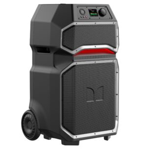 Monster Rockin' Roller X Indoor/Outdoor Portable Bluetooth Speaker | Powerful 1000W, 15” Subwoofer | All Terrain Wheels, Weather Resistant, Dual Mic & Guitar Inputs, TWS Pairing, App Control