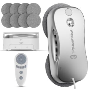 SqueeGBot Window Cleaning Robot Ideal for Panoramic Windows, Tiles, Mirrors, Robot Windows Cleaner with Intelligent AI 5.0 Navigation, Electric Window Cleaner Water Spraying, up to 5300 Pa