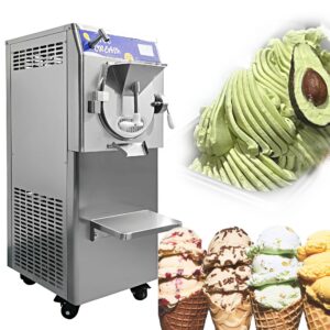 Wixkix Commercial Gelato Machine, 12.68Gal/H Italian Ice Machine, Batch Freezer Ice Cream Machine, Hard Ice Cream Machine, Frozen Fruit Sorbet Machine with Sprayer for Supermarket Bars 2200W