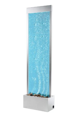 Playlearn 6ft Bubble Wall - 8 LED Color Changes and 4 Light Modes - APP/Remote Controlled - Decor Pebbles Included - Sensory Bubble Wall Fountain Floor Standing Lamp