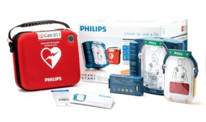 HeartStart Philips HeartStart Home AED Defibrillator with Slim Carry Case and Adult AED Training Pads Cartridge