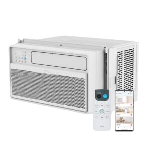 TCL 10,000 BTU Q-Series Smart Inverter Window AC, 115V, Inverter AC for Rooms up to 450-Sq. Ft., Ultra-Quiet, 38% Energy Saving, EZ Install, Open-able Window, Works with Alexa and Google Assistant