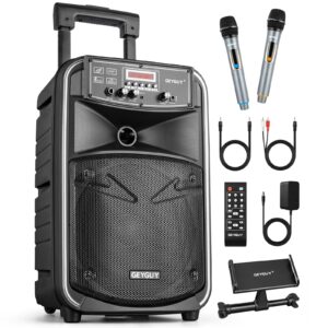 GTSK8-2 Portable PA Speaker System - Rechargeable Sound Speaker and Microphone Set with Bluetooth MP3 USB-C, TWS Pairing, Perfect for Party, Events, DJ Lights & Outdoor Performances