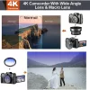 4K Digital Vlogging Camera for YouTube 4k Camcorder HD 1080P 48MP Video Camera