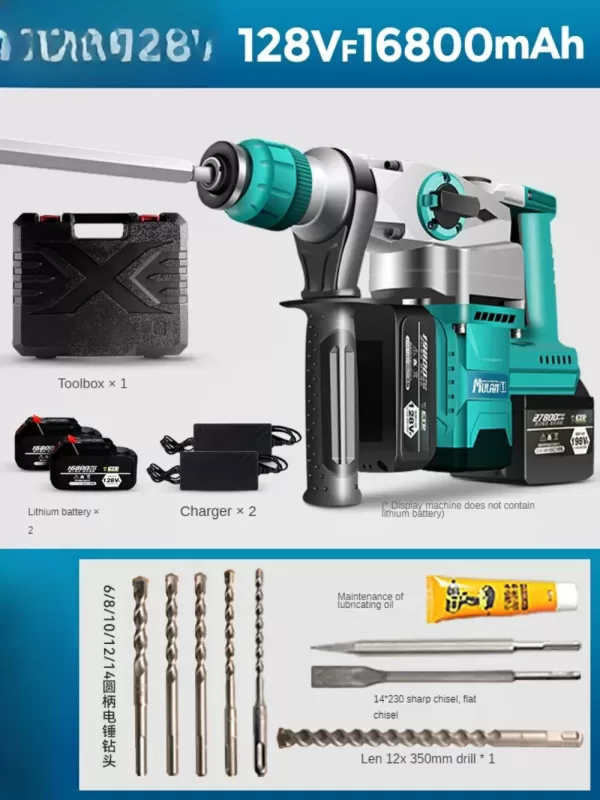 Cordless Electric Rotary Hammer Impact Drill Multi -function Electric Pick Tool