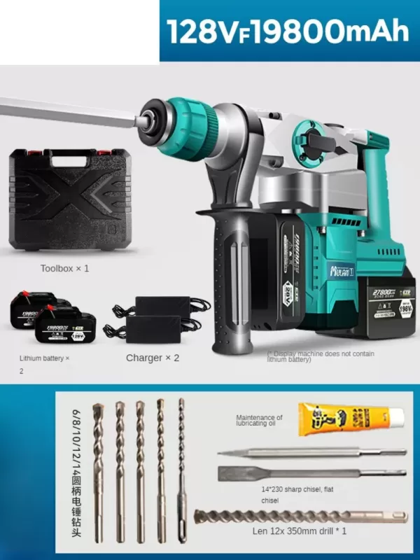 Cordless Electric Rotary Hammer Impact Drill Multi -function Electric Pick Tool