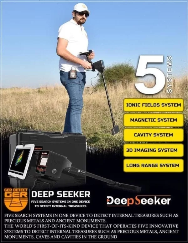 GER Detect Deep Seeker Long Range Gold Detector with Ground Scanner