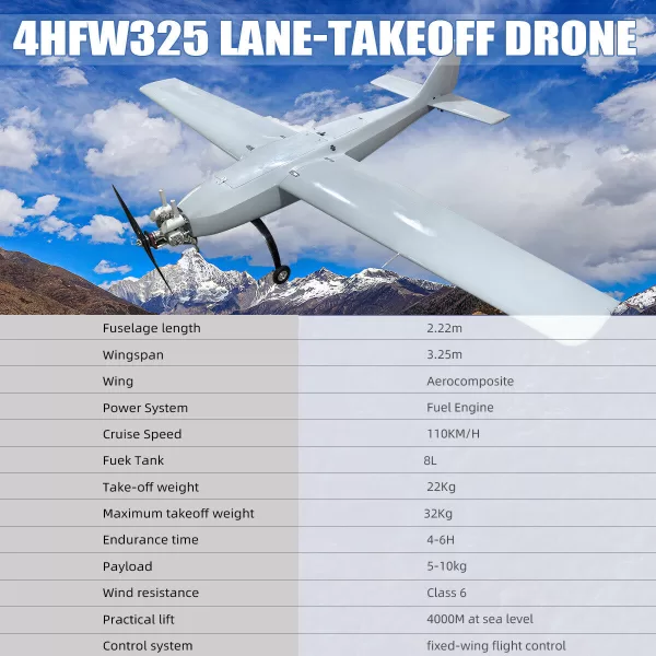 Multipurpose UAV Drone Sliding UAV 3.25M Fixed wing RTF/PNP target drone