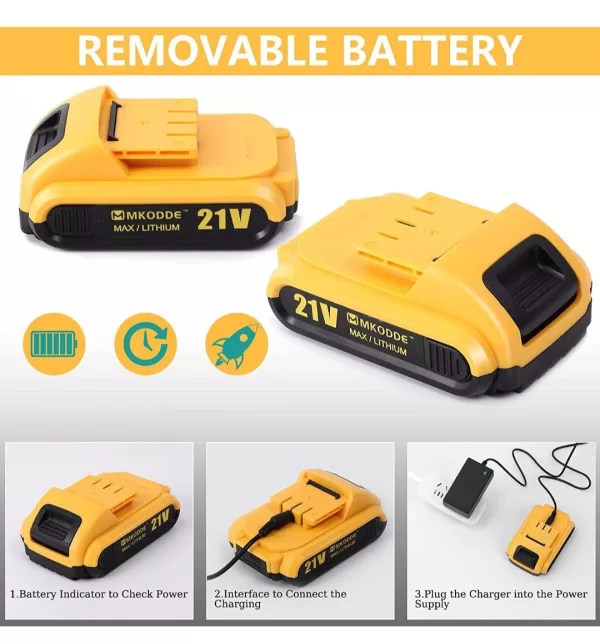 93 Piece 21V Drill Set 21V Cordless Drill 18+1 Torque Setting and 3/8'' Keyless