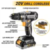 Cordless Drill Tool Kit Set: 20V Power Drill Tool Box with Battery Electric Dril