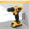 93 Piece 21V Drill Set 21V Cordless Drill 18+1 Torque Setting and 3/8'' Keyless