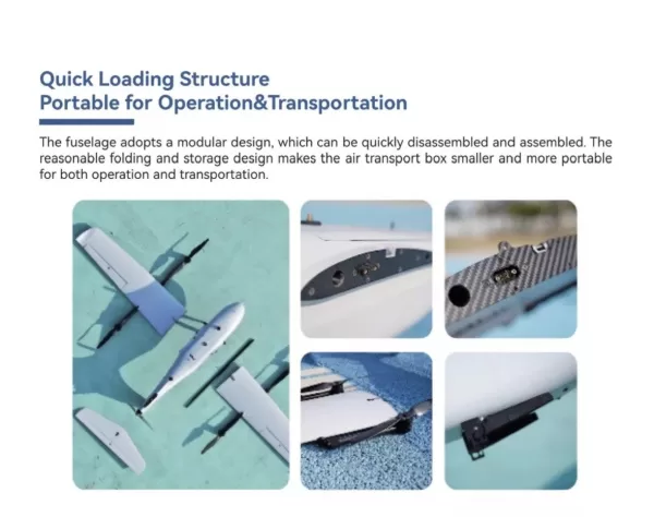 VTOL Fixed Wing Multipurpose 260Km Long Range UAV 2Kg Load 4h Flight Time Drone