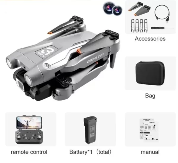 Z908pro drone with 4k camera, obstacle avoidance, maximum distance 3000 meters,-