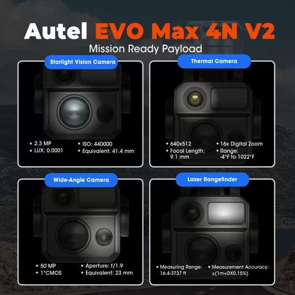 AutelRobotics EVO Max Series 4N V2 Safety, Search and Rescue, Inspection-