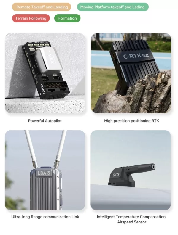 VTOL Fixed Wing Multipurpose 260Km Long Range UAV 2Kg Load 4h Flight Time Drone