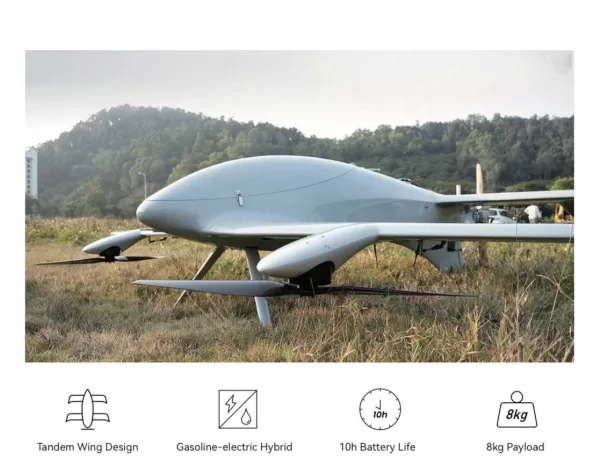 VTOL Fixed Wing UAV Long Range Distance 8Kg Cargo Delivery Drone 10H Flight Time