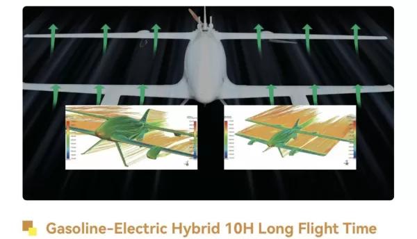 VTOL Fixed Wing UAV Long Range Distance 8Kg Cargo Delivery Drone 10H Flight Time