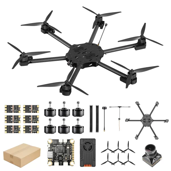 HS-P136M 15kg 6-Rotor FPV Drone 10KM+ ELRS 5.8GHz 8.5kg Payload & Thermal Camera