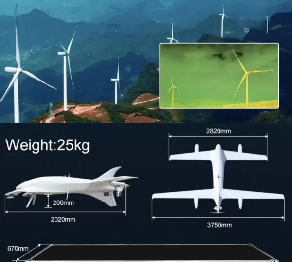 VTOL Fixed Wing UAV Long Range Distance 8Kg Cargo Delivery Drone 10H Flight Time