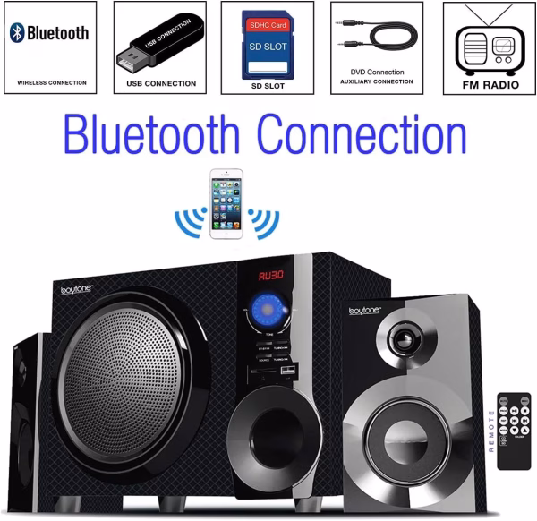 BT210FD BLACK 2.1 MULTIMEDIA SPEAKER SYSTEM WITH