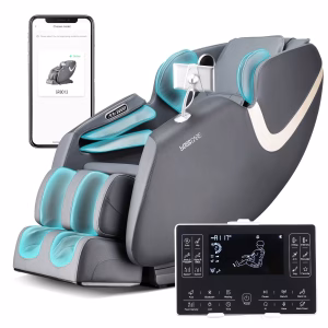 2024 New Massage Chairs with AI Voice Control Shiatsu Recliner Gray