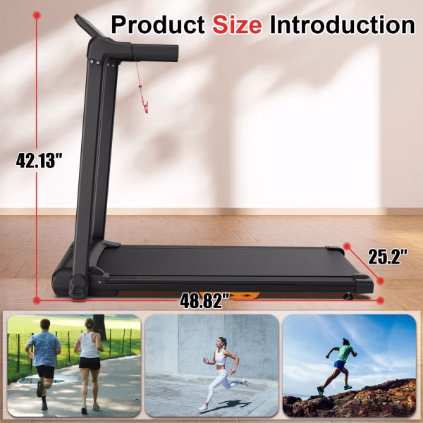 Electric Exercise Treadmills for Home with 240LBS Capacity Foldable Treadmill for Running and Walking Jogging Exercise with 12 Preset Programs