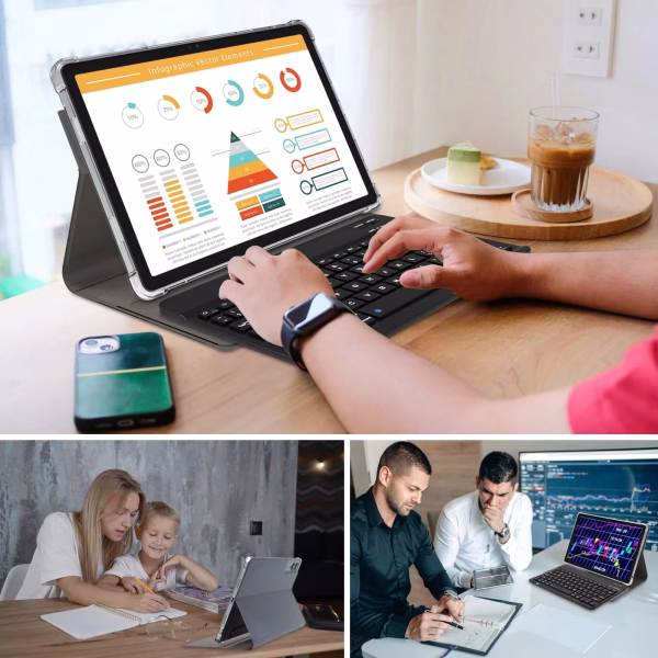 2025 Latest 11 Inch Android 14 Tablet 18GB + 128GB, 2K , ‎Unisoc T616, with Case, Pen, Keyboard