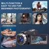 8K Video Camera for Youtube 64MP 18X Digital Zoom 3.0 Inch Flip Screen Camcorder Vlogging Camera with 32GB SD Card
