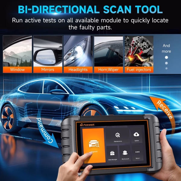 NT809 Car Diagnostic Scan Tool OBD2 Scanner Bi-Directional & Active Test Full System Code Reader with 30+ Maintenances 3-Year Update