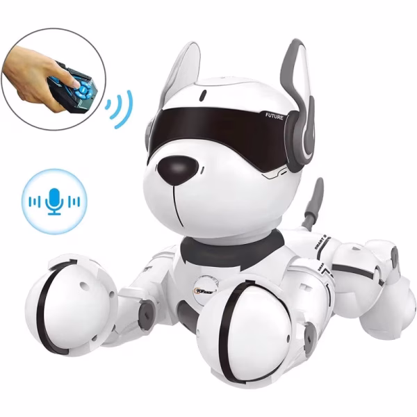 Intelligent Robot Dog- Interactive Smart Programmable Rechargeable with Remote Control, Voice and Touch Features