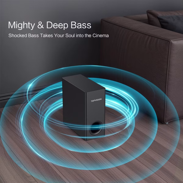 2.1Ch Dolby Atmos Soundbar with Subwoofer, 150W Sound Bar for TV with Bluetooth 5.3, Home Theater Surround System for Tv/Projector/Pc, HDMI Earc, Optical, AUX & USB