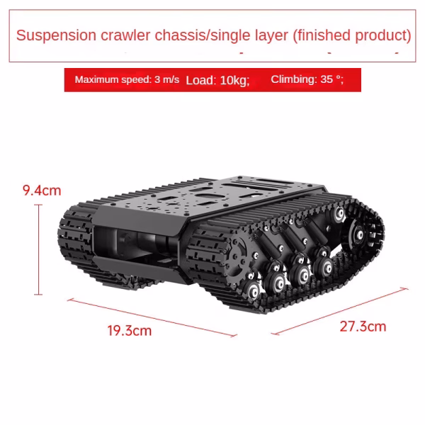 10KG Load Strong Shock Absorption Tank Chassis with Motor Suspension All Metal Tank Robot Kit Coding Motor Intelligent Robot Car