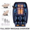 Massage Chair Zero Gravity Full Body with Heating and Bluetooth - Blue