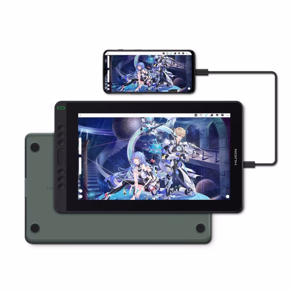 KAMVAS 13 Drawing Tablet with Screen, 13.3" IPS LCD Pen Display for Mac, Pc,980G, Green