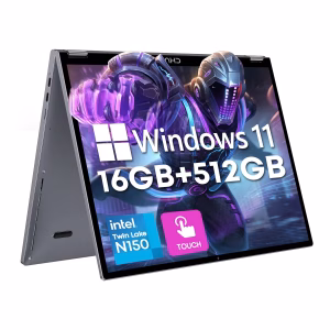 Freebook 13.5" Touchscreen Laptop 512GB SSD 16GB RAM,360° Foldable,Intel 12Th N150(Beat to I3-1115G4, up to 3.4Ghz),Windows 11,2 in 1 Gaming Tablet,Ips 4K,Expandable 1TB SSD