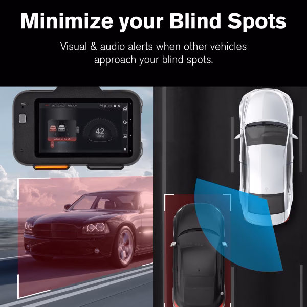 Roadcam AI PLUS, Ai-Powered 4K Dash Cam with 1080P Rear Cam, Full-Coverage Driver Assistance