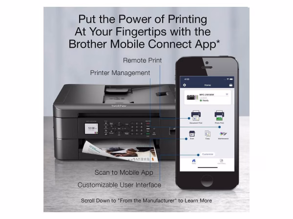 MFC-J1010DW Inkjet All-In-One Printer with Wireless and Duplex Printing