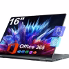 16In 2 in 1 Laptop Touchscreen Windows 11, 16GB DDR4 640GB ROM Laptops Convertible Tablet Computer, 4-Core Intel Celeron Processor, 360° Flip, 1Yr Office 365 Free