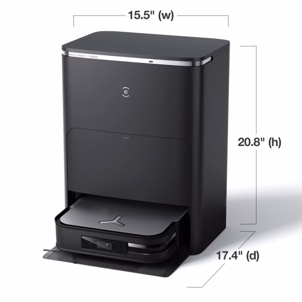 DEEBOT X2 OMNI Robot Vacuum and Spinning Mop with Automatic Mop Lifting and Cleaning Station, Self-Emptying, Smart Mapping, Wi-Fi Connected, LIDAR Navigation, Mop Combo, Pet Hair