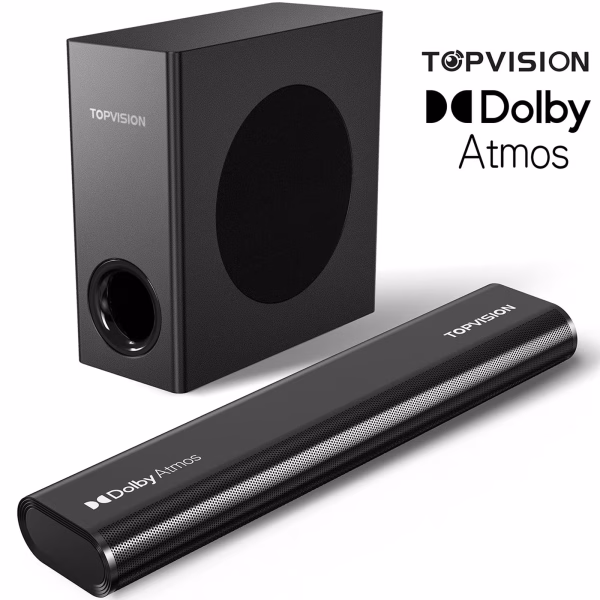 2.1Ch Dolby Atmos Soundbar with Subwoofer, 150W Sound Bar for TV with Bluetooth 5.3, Home Theater Surround System for Tv/Projector/Pc, HDMI Earc, Optical, AUX & USB