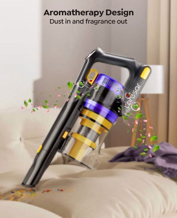 Aromatherapy Cordless Stick Vacuum, 550W 55Kpa, Green Laser, 60Min Runtime, Pet Hair & Hard Floor Cleaner