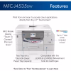 MFC-J4535DW Inkvestment Tank Color Inkjet All-In-One Printer, Wireless, Duplex Printing, up to 1-Year of Ink Included