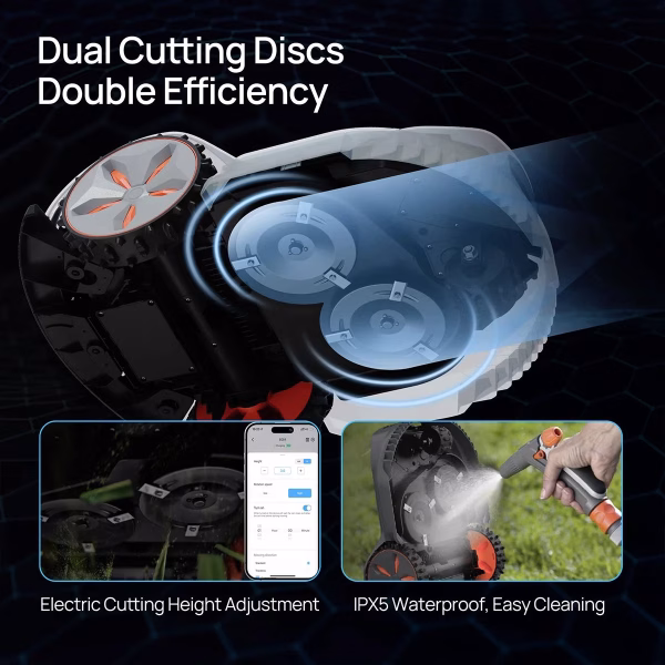 X7 Wireless Robot Lawn Mower 0.75 Acre/ 32,000Sq. Ft, with Smart APP Control, Vision AI System & RTK, Path Planning, Adaptive Floating Cut Height up to 4", for Medium to Large Yards