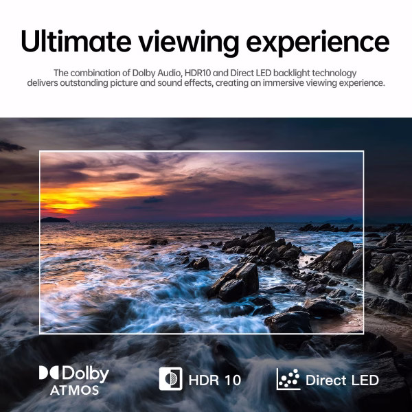 65-Inch 4K UHD HDR10+ Smart TV with Google TV - Voice Control,Dolby Vision, Dolby Atmos, Ultra-Flat LED Television Built-In Wifi Bluetooth, Flat Screen LED Television, Canvas Series CG65-C3
