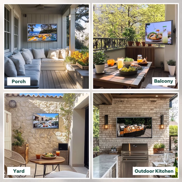 Outdoor TV, 32" 2K 1500Nits Smart Google TV, IP55 Waterproof TV for Full Sun (Pool SE NEW)