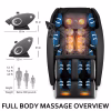Massage Chair Zero Gravity Full Body with Heating and Bluetooth - Black
